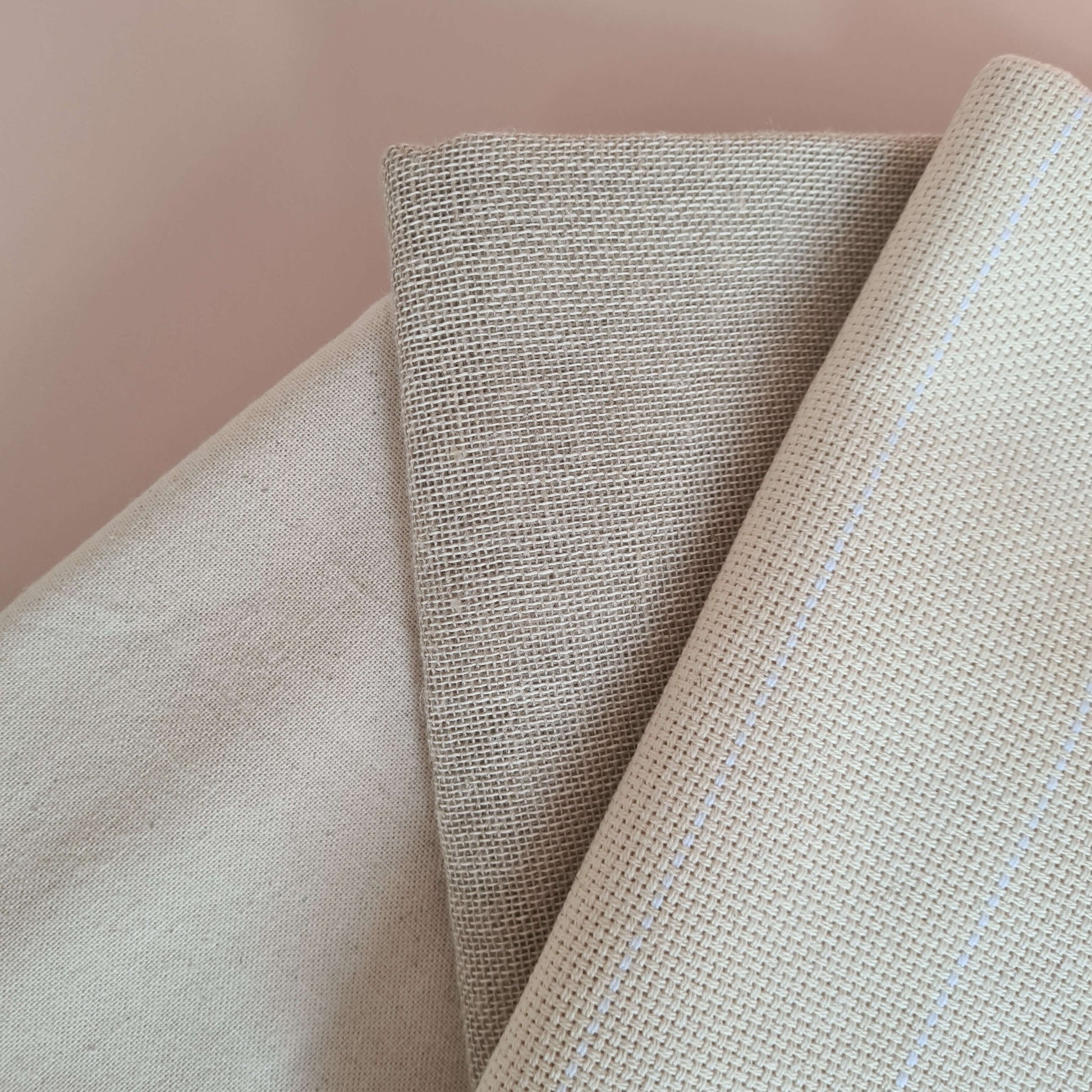 Fabric bundle for punch needle, monks cloth for punch needle, linen for punch needle, cotton fabric for punch needlea