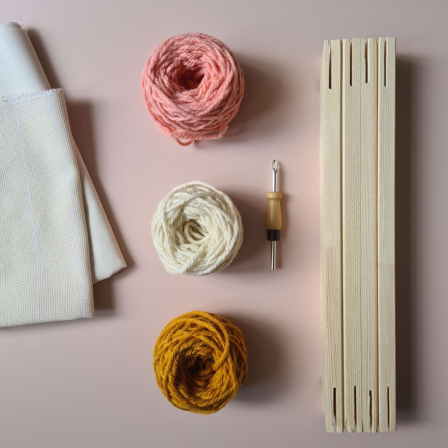 Mustard Floral Punch Needle Cushion Kit